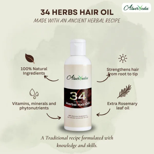 34 Herbs Herbal Hair Oil - Image 3